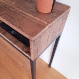 Oak and metal console