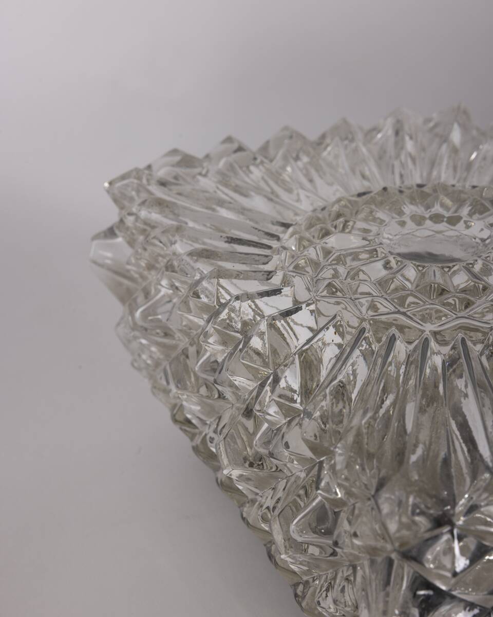 Vintage Worked Glass Wall Lamps, 1970s, Set of 3
