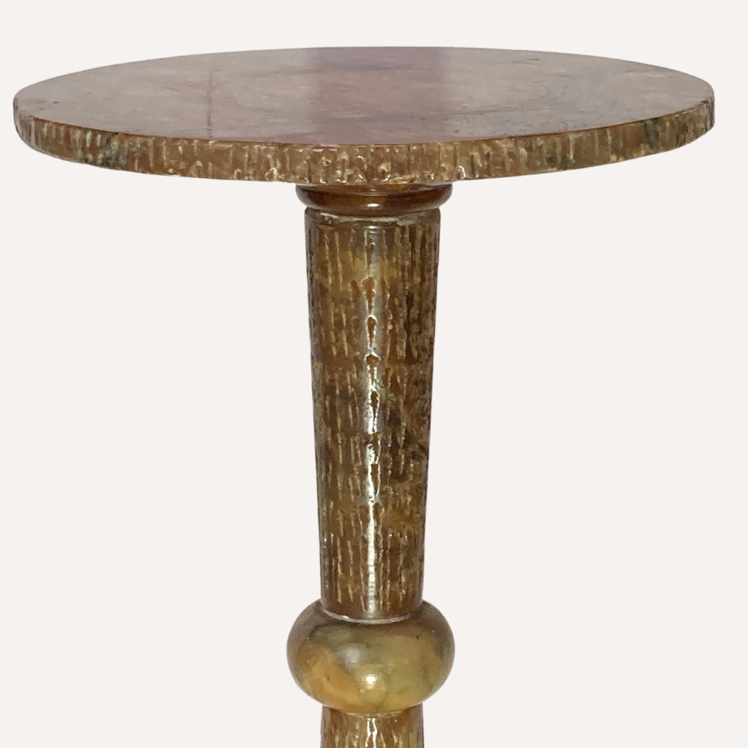 Italian onyx marble side table or pedestal, 1960s