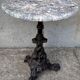 Pedestal table cast iron, marble top