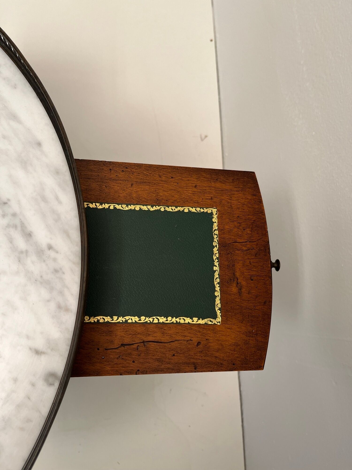 Table hot water bottle Louis XVI mahogany marble white gilded brass XIXth century