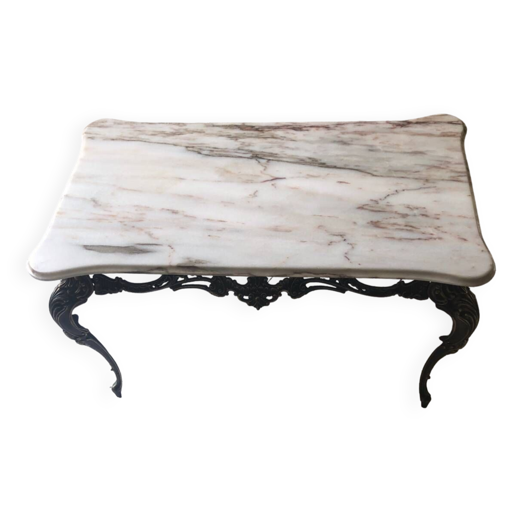 Vintage marble and brass coffee table