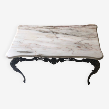 Vintage marble and brass coffee table