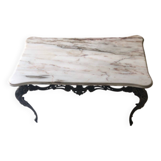 Vintage marble and brass coffee table