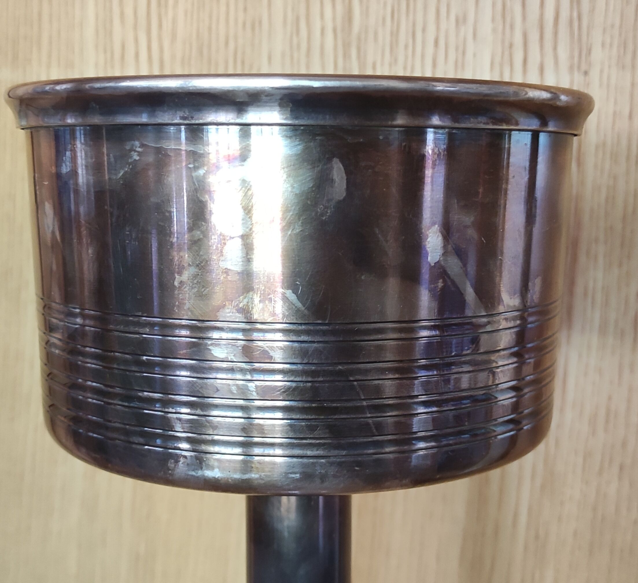 Old silver metal champagne bucket