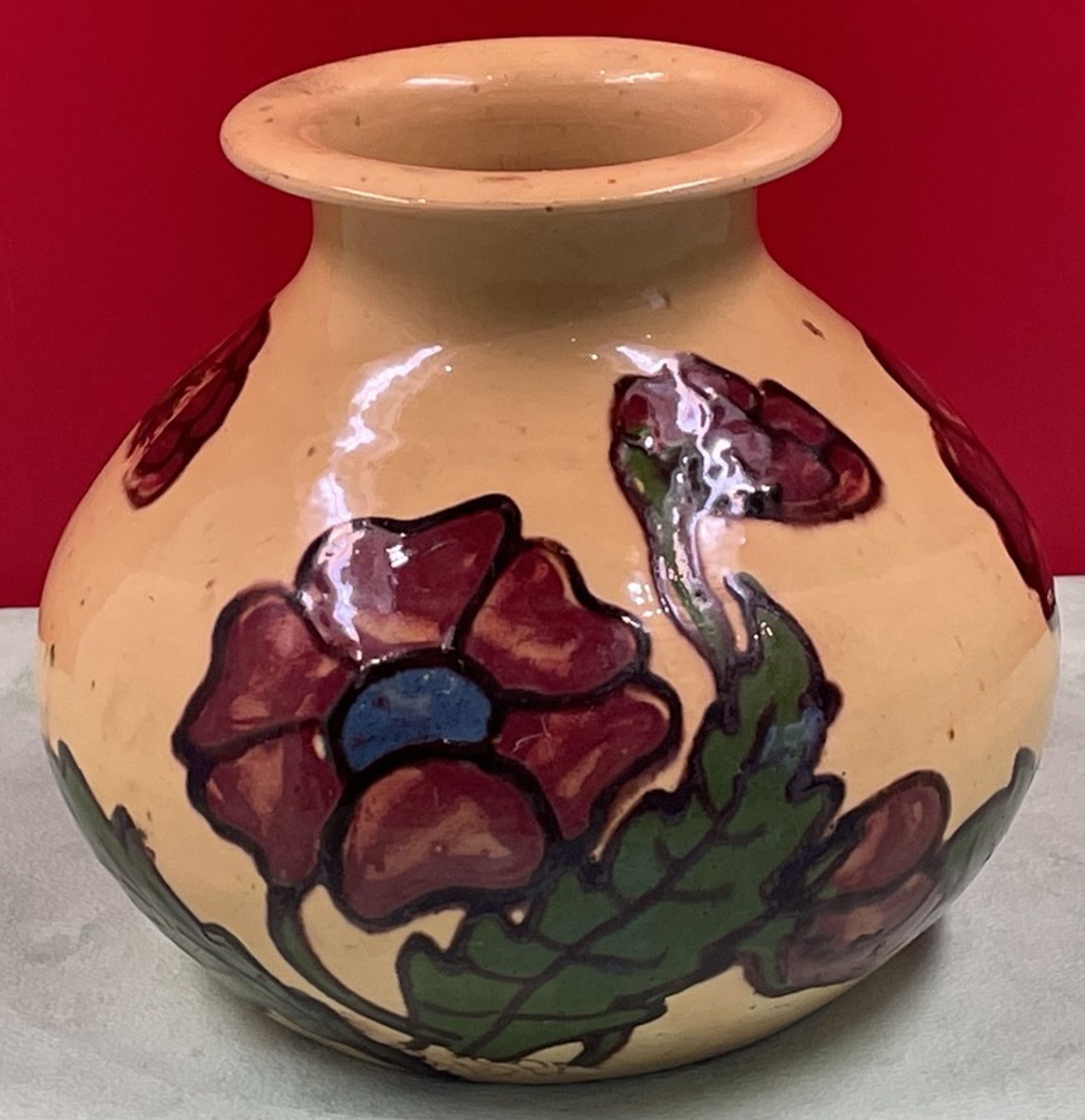 Vase signé sispa, savoie art déco h 14 cm