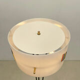Mid century modern floor lamp in plexiglass & marble