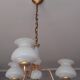 3-light chandelier in metal and white opaline glass