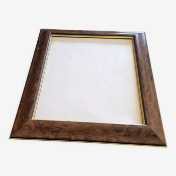 Elm burl and gold wall photo frame