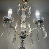 Small chandelier in bronze and crystal