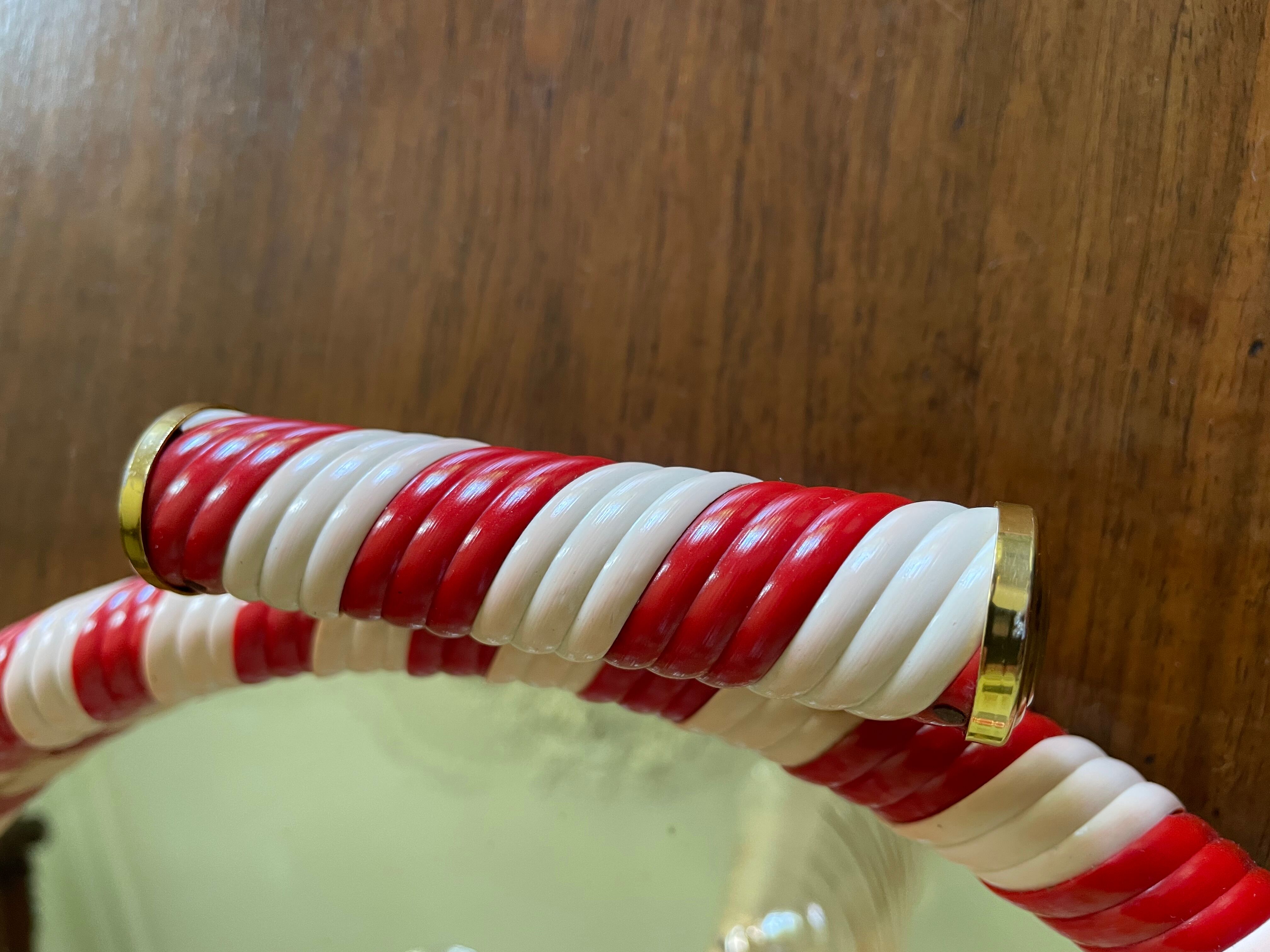 Round mirror tray scoubidou 50s/60s