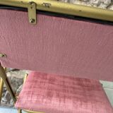 pair of Lafuma folding chairs reupholstered Rose