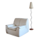 Cinna armchair in cream leather, bolstered armrests, 1970s.