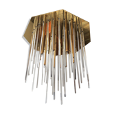 J.T Kalmar chandelier in brass and plexiglass of the 70s