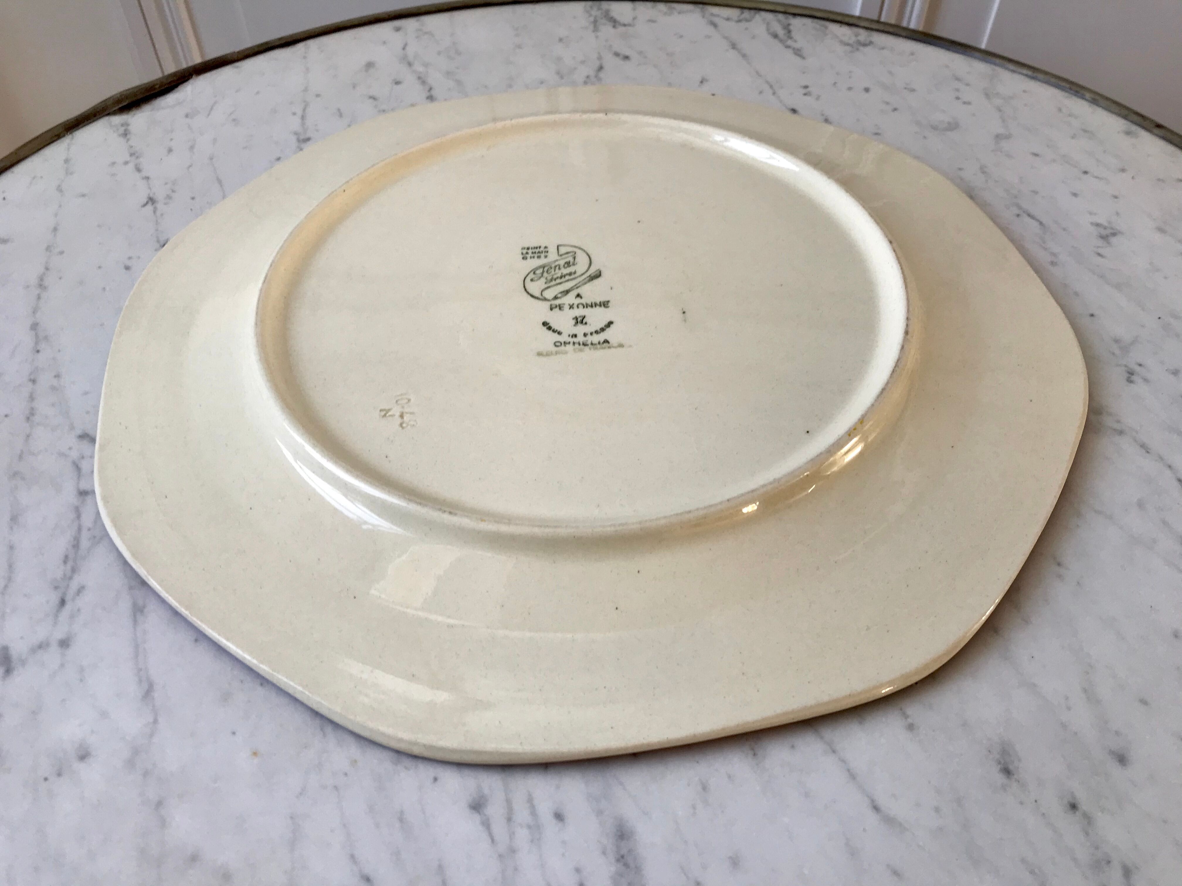 Pie dish Pexonne hand painted model "Ophelia" 40s