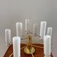 Brass and opaline glass suspension "Hillebrand" 1960