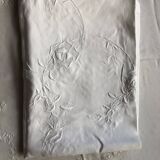 Embroidered linen tablecloth