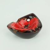 French mid century vintage ceramic bowl vallauris drip glaze organic shape