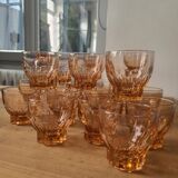 Set of 23 vintage 50s rosaline glasses