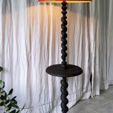 Burnt wood floor lamp