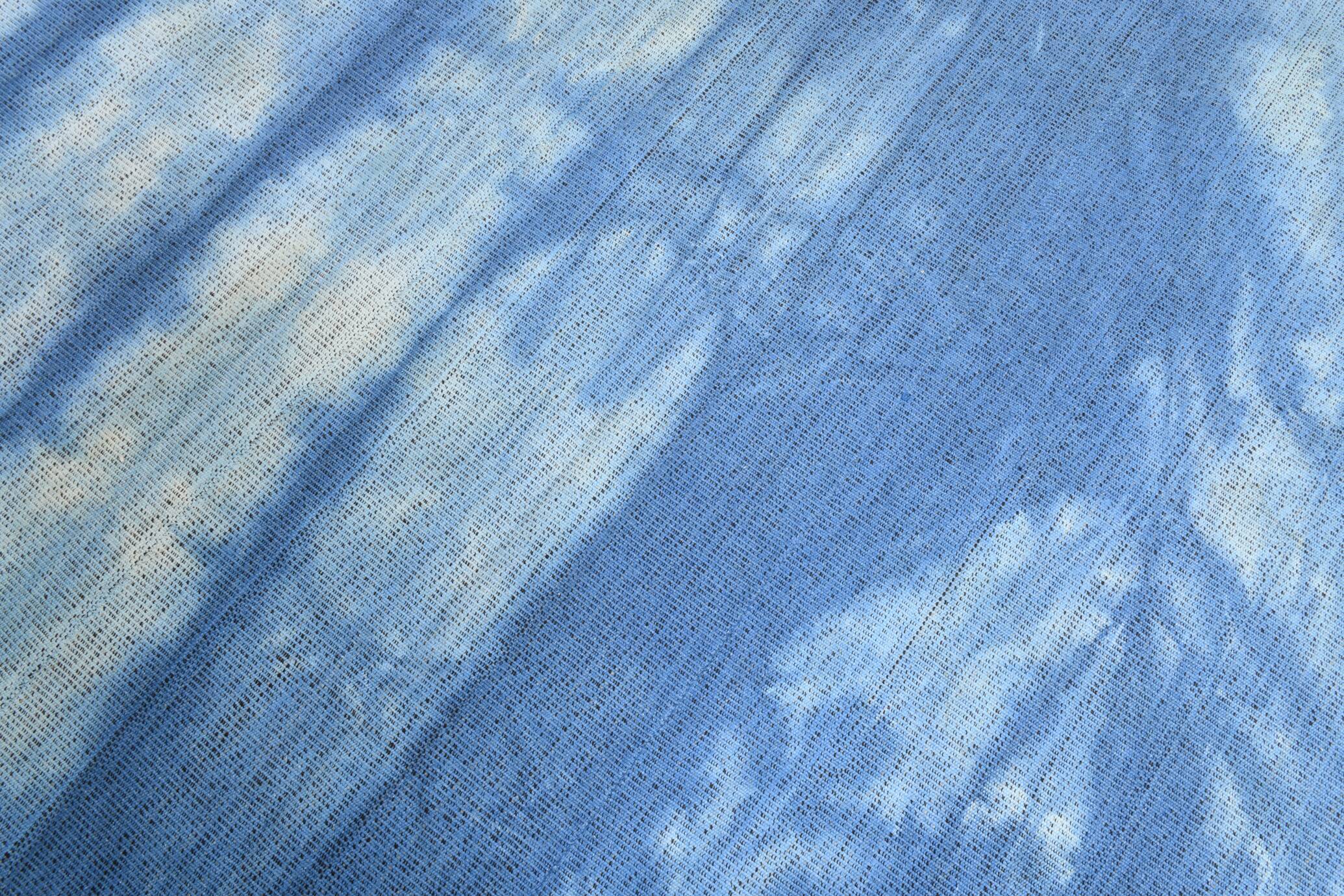 Blue oversize turkish rug 357x270cm