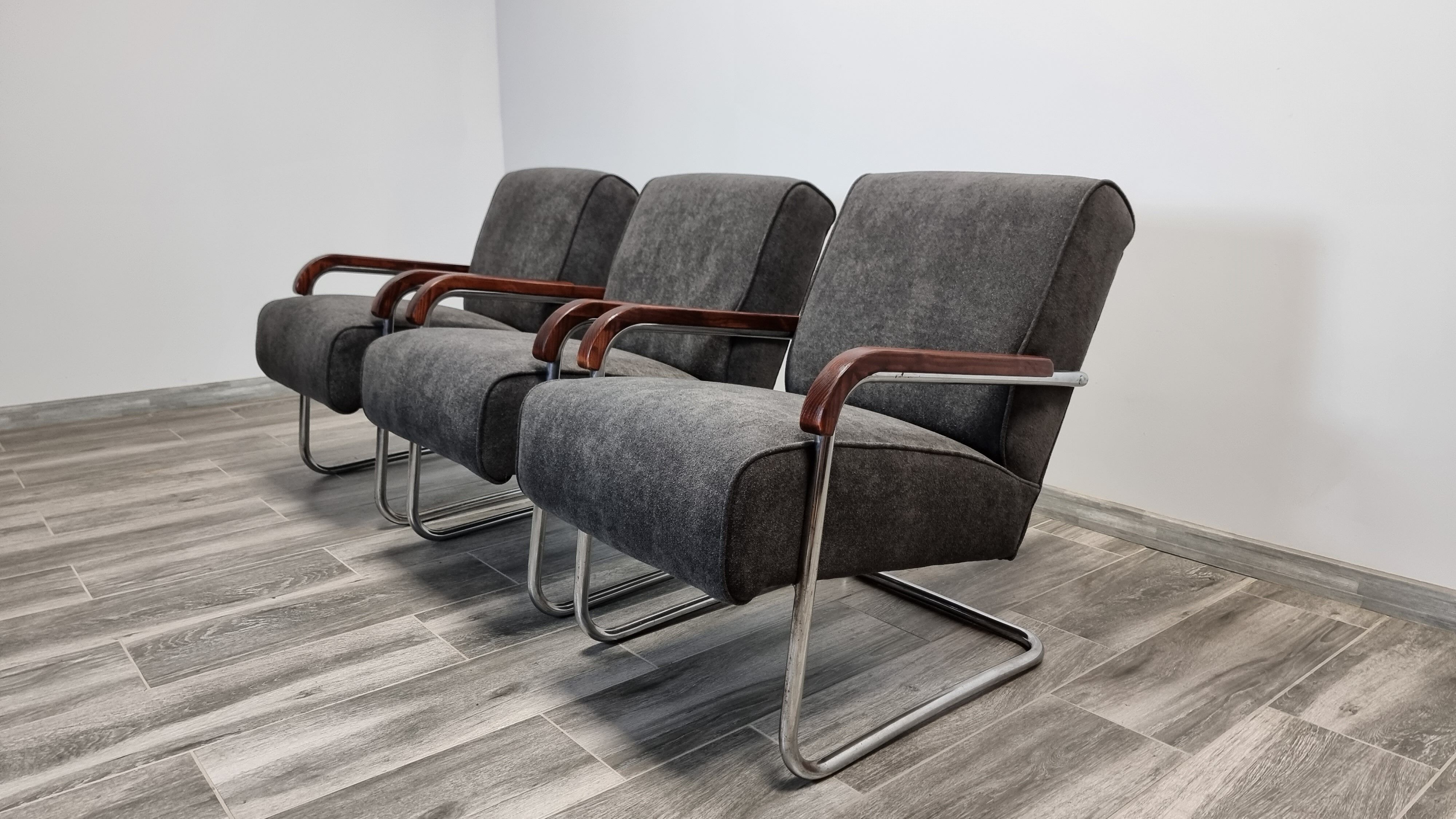 Tubular Armchairs by Anton Lorenz for Ton
