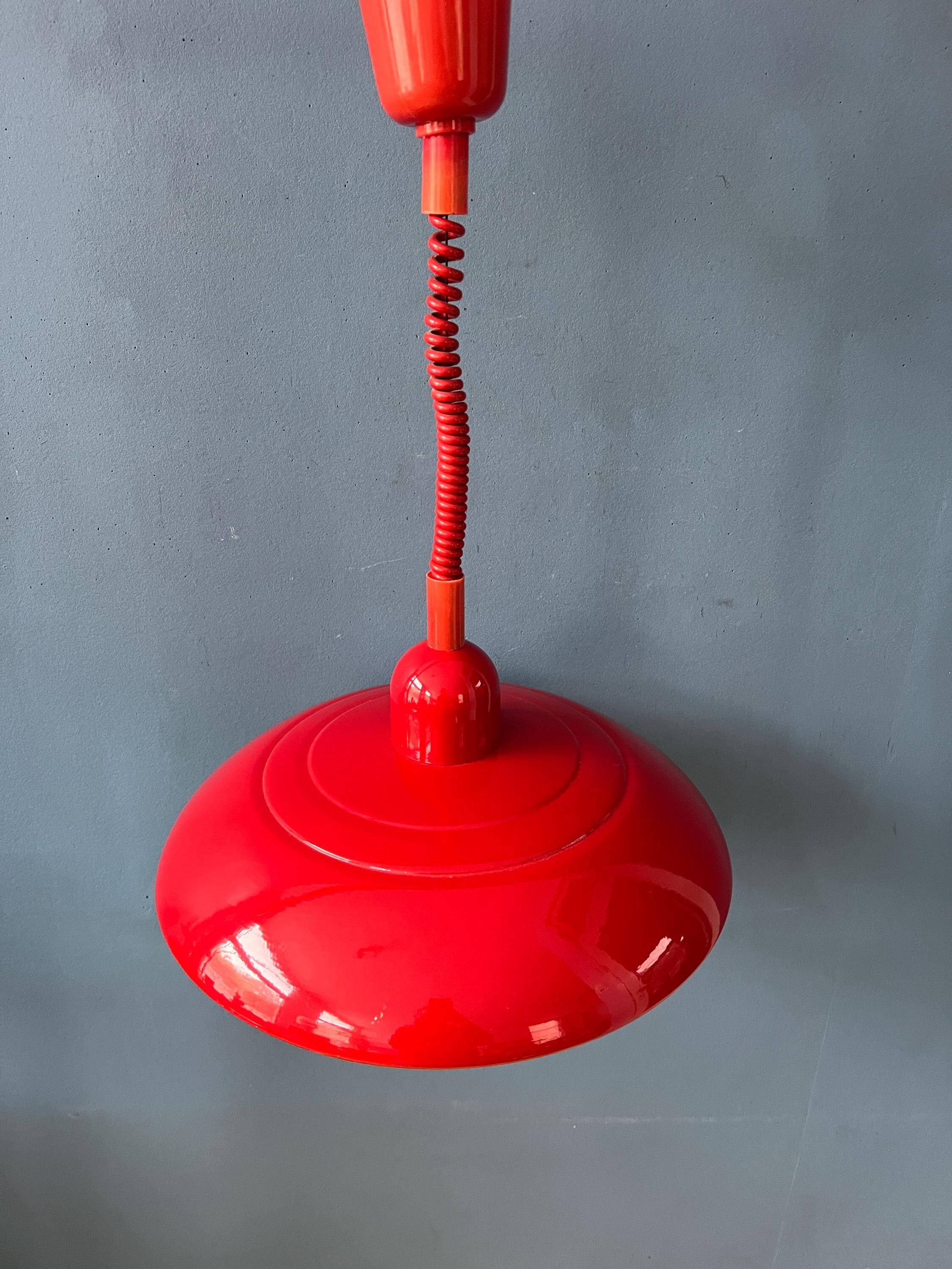 Vintage Space Age red metal pendant light
