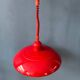 Vintage Space Age red metal pendant light