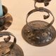 Vintage Black Patina Metal Candlesticks