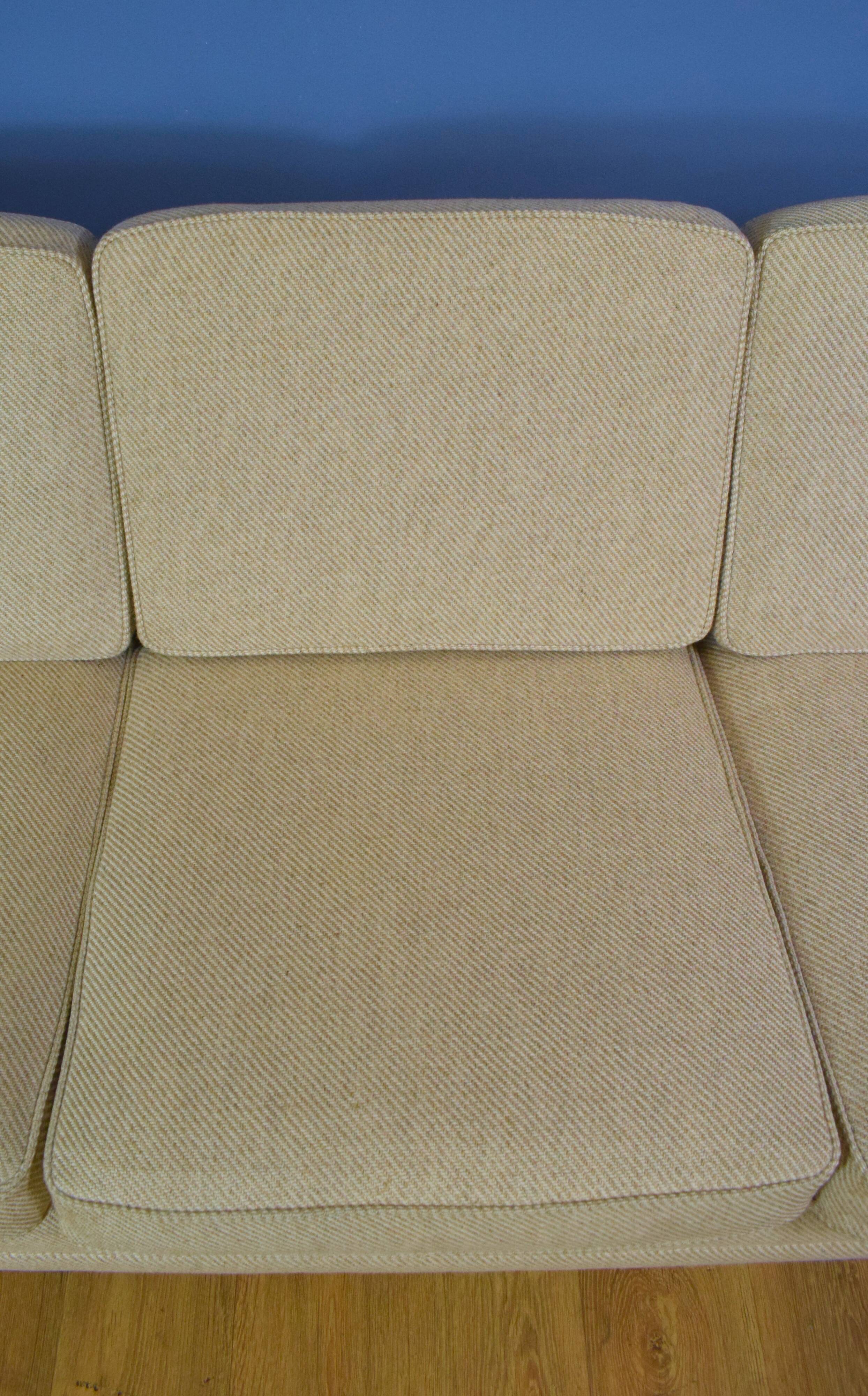 Mid century retro danish stouby style wool 3 seat sofa settee 1980s