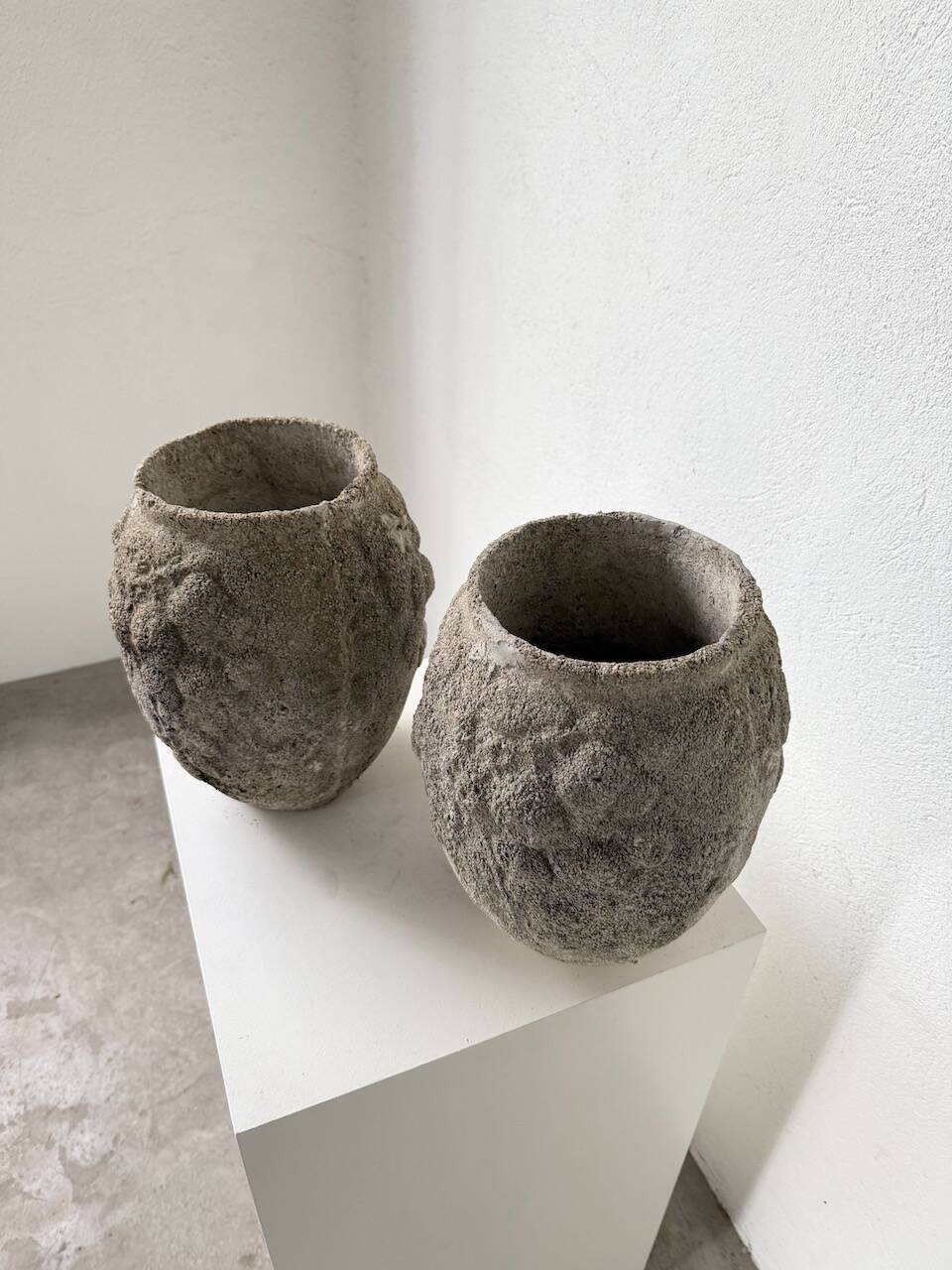 Pair of cement planters, 1900
