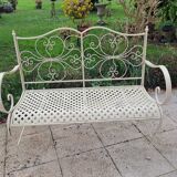 Wrought iron garden bench