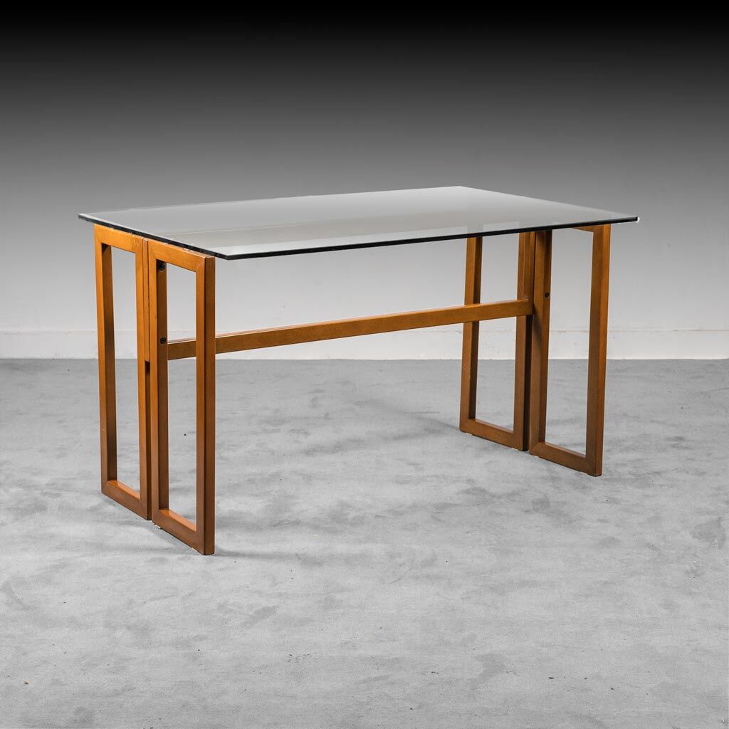 dining table in 70s vintage modern wood