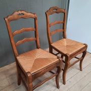 Pair of straw chairs nineteenth saw
