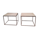 Iron and cement coffee tables pair
