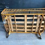 Vintage rattan and wicker children's bed