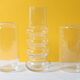 3 vases en verre transparent, Suède années 2000