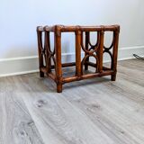 Caramel rattan side table