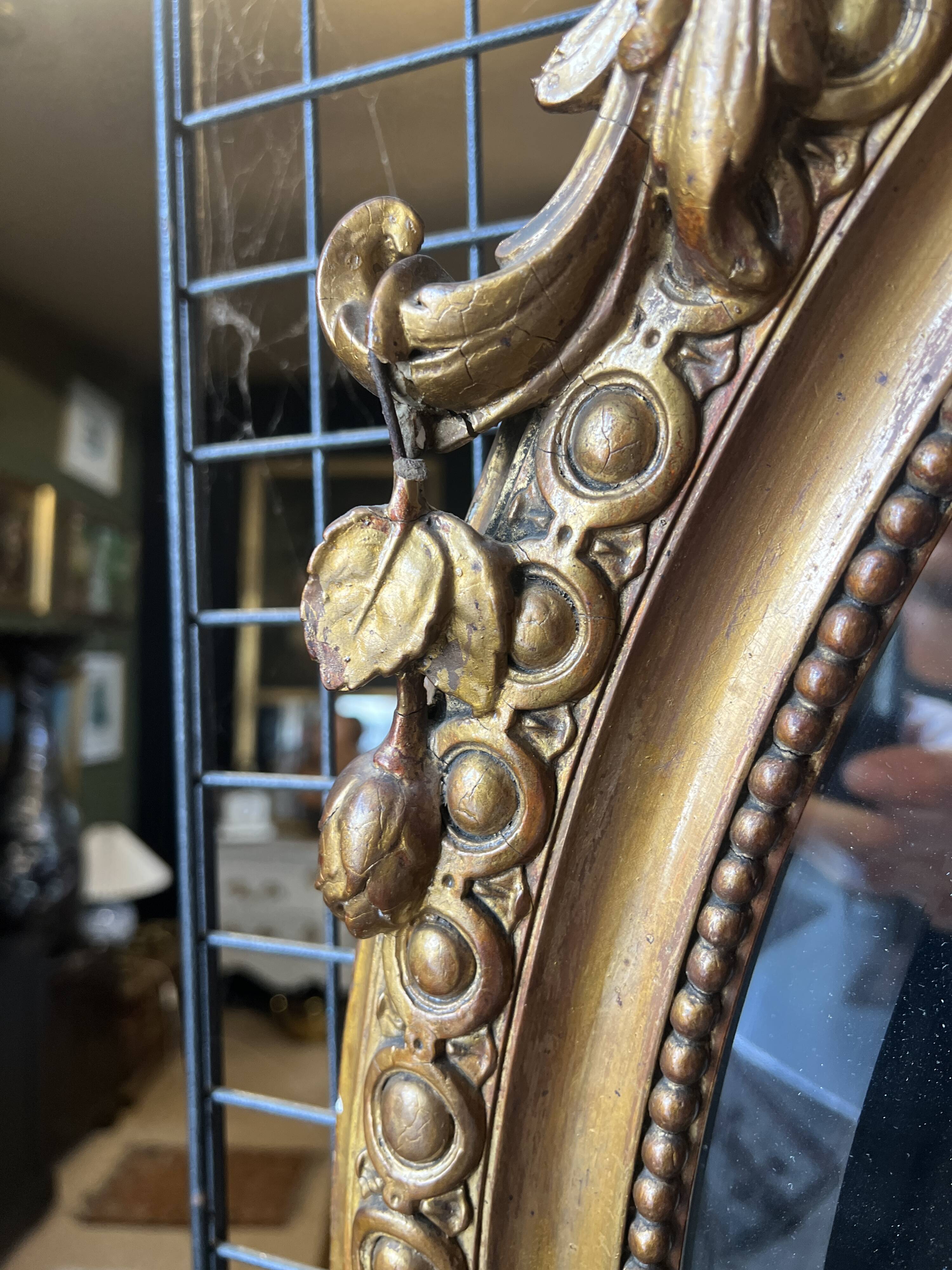 Napoleon III Style Golden Oval Mirror