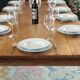 Solid oak farmhouse table, gilded and patinated, two drawers, 260 x 100 cm