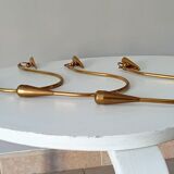 Vintage patère in solid golden brass