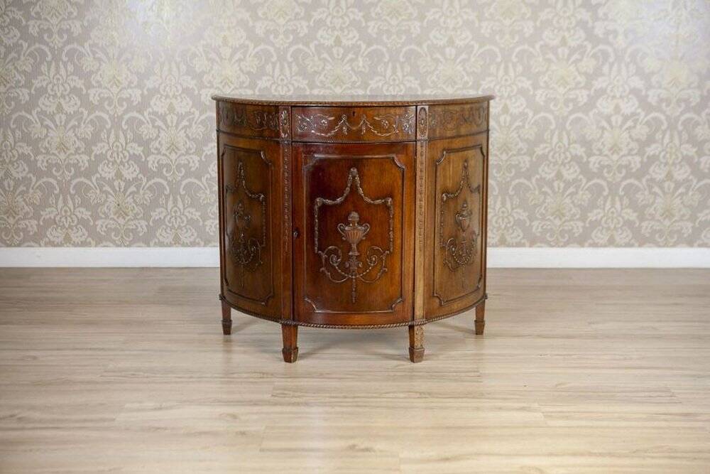 English Empire-Style Oak Cabinet, Late 19th Century