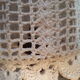 Solid wood lamp turn and cotton crochet day offal 1960/70