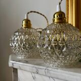 Pair of cut glass lanterns