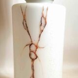Double lighting floor lamp, white opaline, frosted effect, brown marbling, height 95 cm