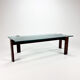 Wengé and glass coffee table, 1960s