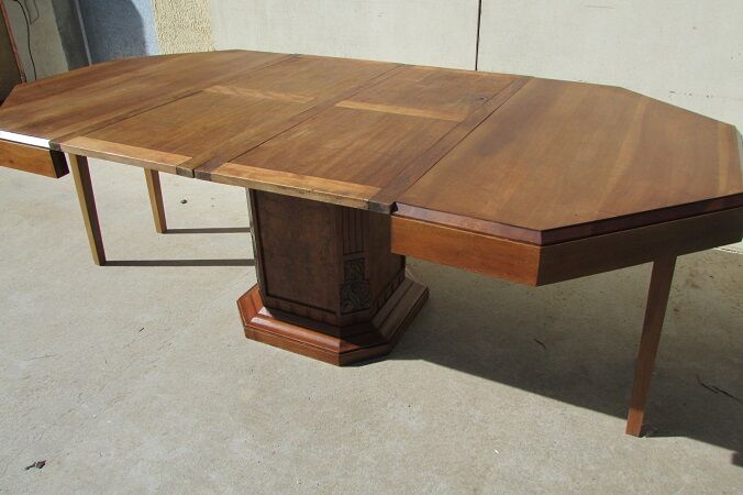 Table octogonale ouvrante art déco 14 convives