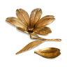 Cendrier fleur en laiton doré