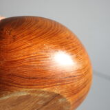 Teak wooden salad bowl and serving spoons, 1970s
