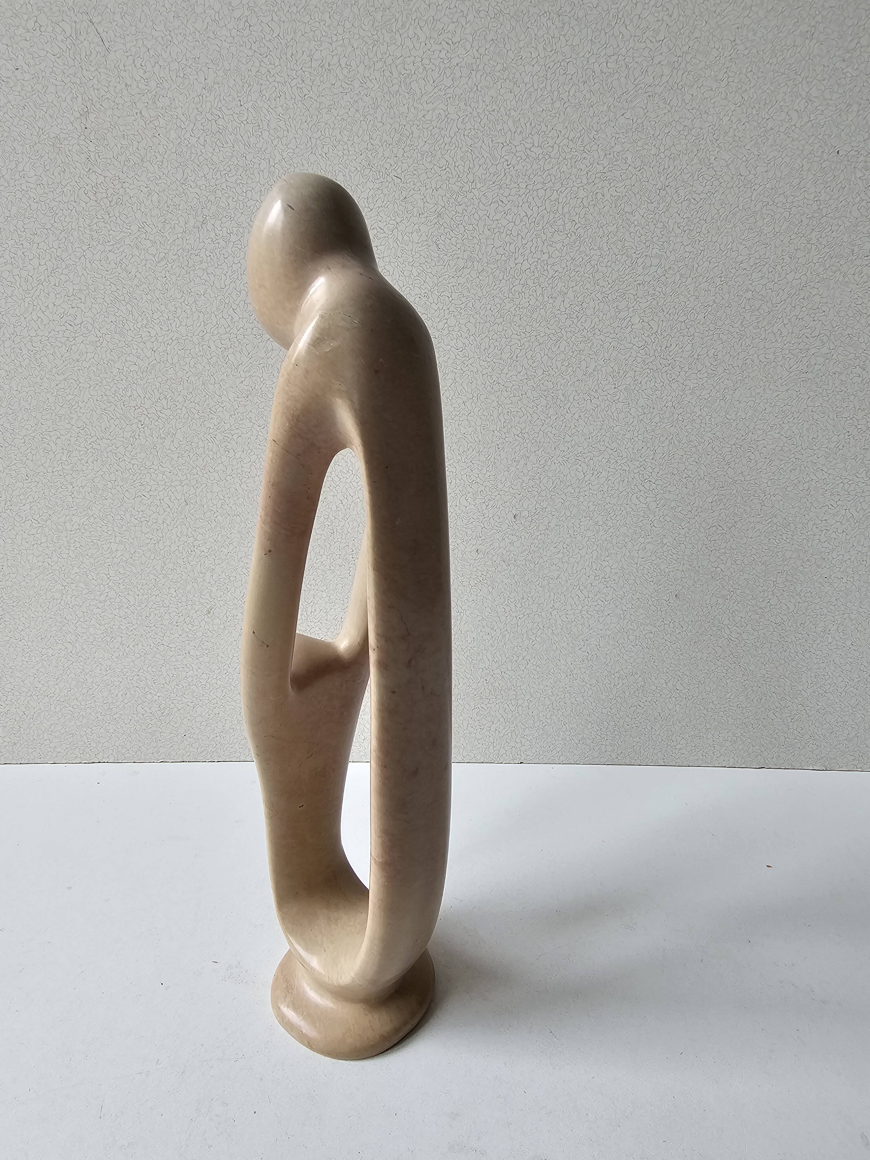 Soapstone Sculpture - Parenting Woman and Child Modern Design